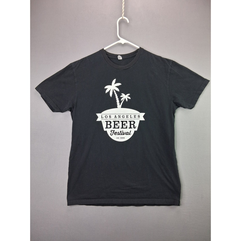American Apparel T-Shirt Los Angeles Beer Festival Large Black Graphic Tee Cotto